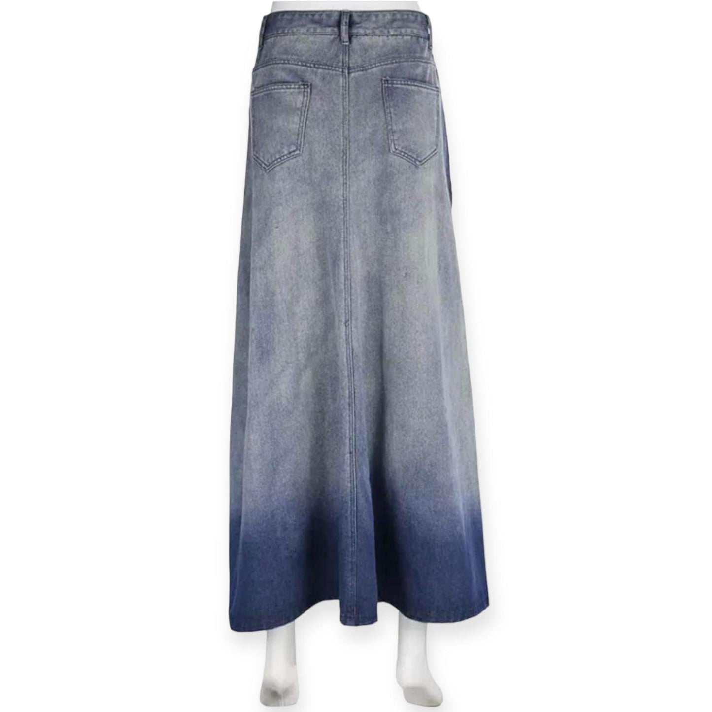Split denim skirt