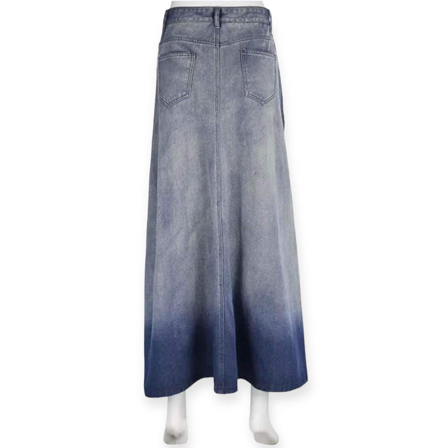 Split denim skirt