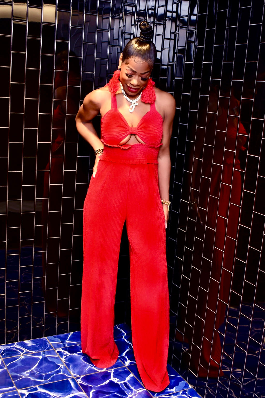 Red Halter Jumpsuit